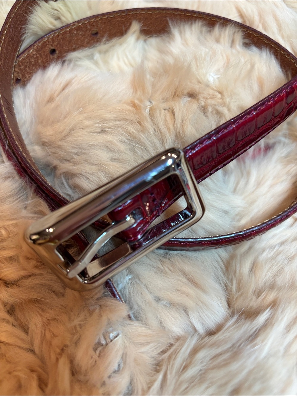 FOSSIL brown leather belt
